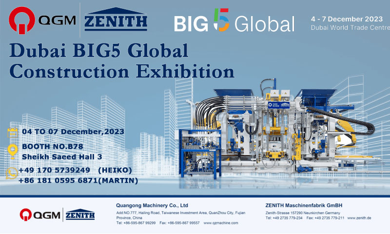 Vítejte na návštěvě QGM-ZENITH Block Machine Group na Dubajské výstavě Big Five 2023!